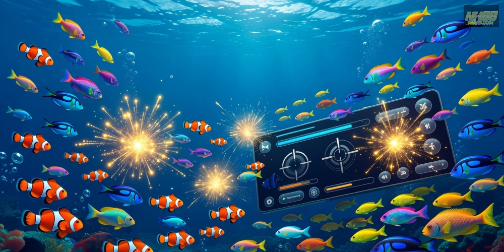 Hình minh họa khái niệm bắn cá nổ hũ nh88 với đồ họa sống động và yếu tố jackpot hấp dẫn.