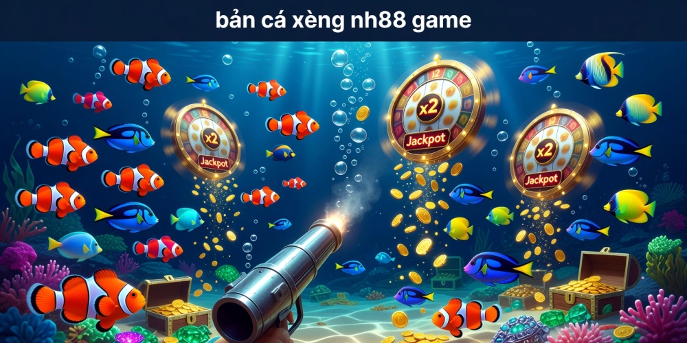 Khái niệm bắn cá xèng nh88 được minh họa qua giao diện trò chơi sống động