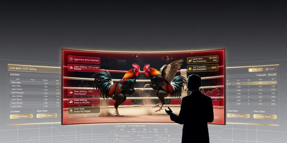 Minh họa khái niệm đá gà bình luận viên trên nền tảng NH88 với giao diện trực tuyến chuyên nghiệp