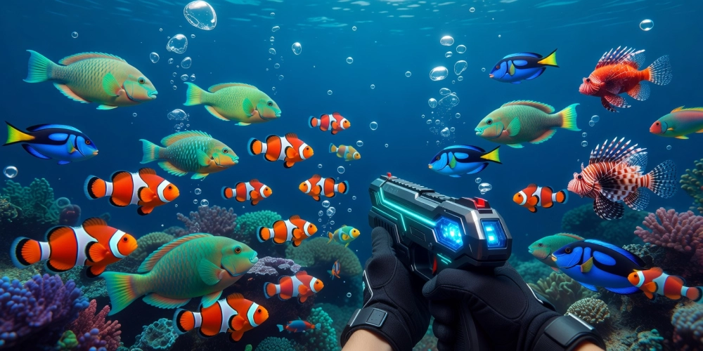 Hình ảnh minh họa trò chơi bắn cá vui nh88 với đồ họa đại dương sống động