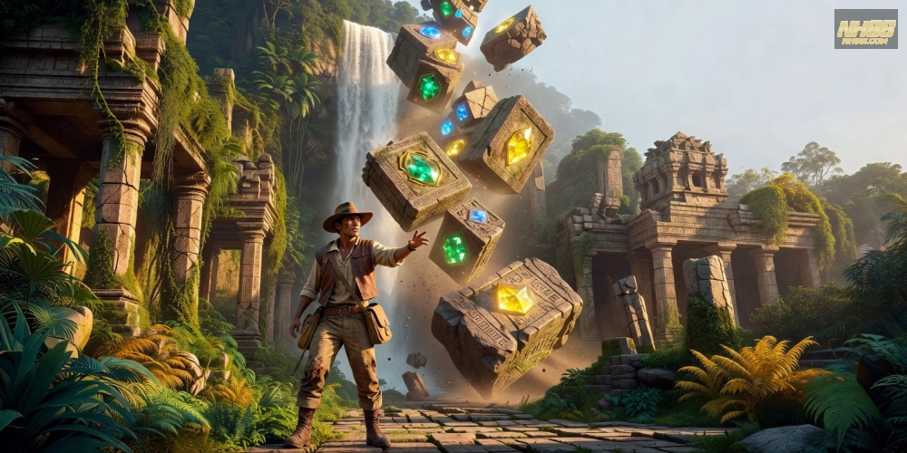 Hình ảnh nhân vật Gonzo khám phá kho báu trong quay nổ hũ nh88