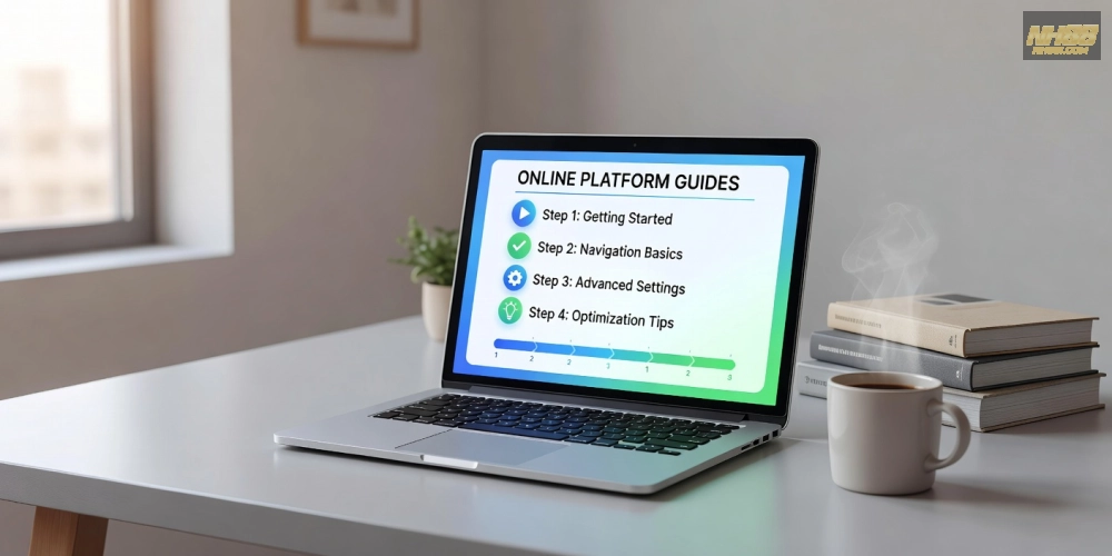 Hình minh họa khái niệm hướng dẫn nh88 với biểu tượng tài liệu và giao diện trực tuyến dễ hiểu