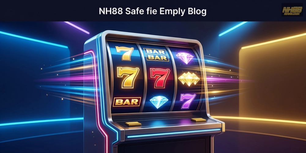 Minh họa khái niệm quay nổ hũ nh88 với hình ảnh slot machine hiện đại