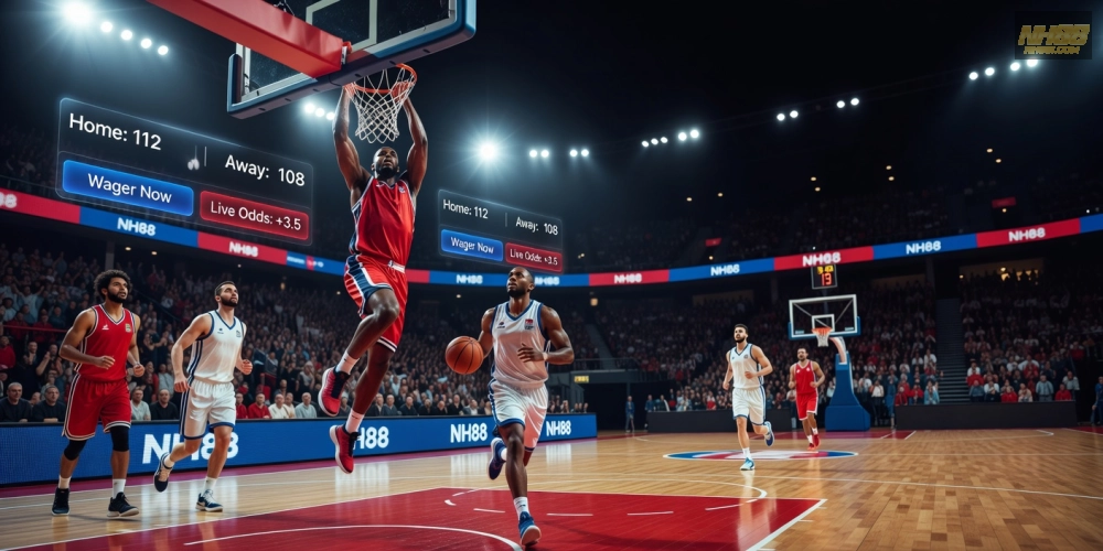 Giao diện cá cược bóng rổ NBA hấp dẫn trên nền tảng NH88
